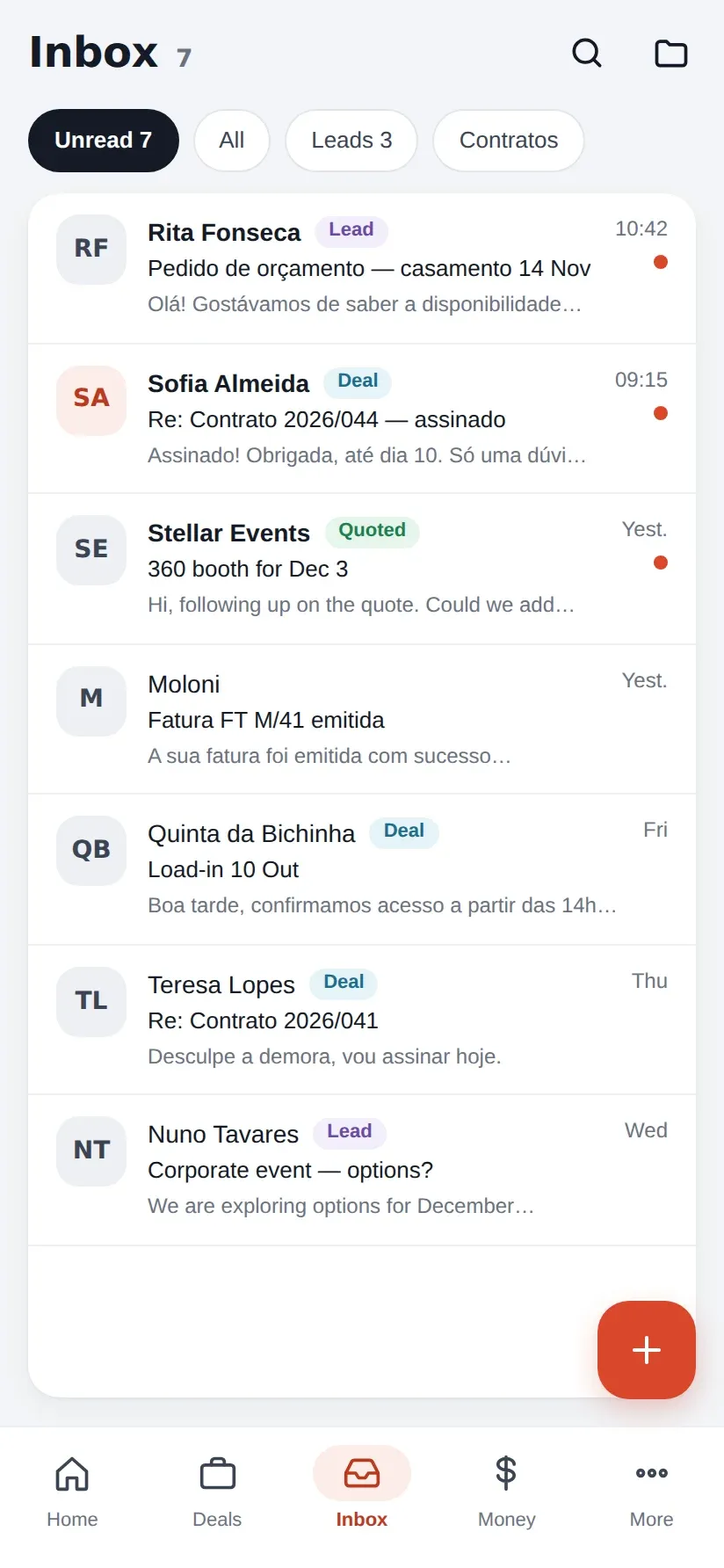 CRM inbox